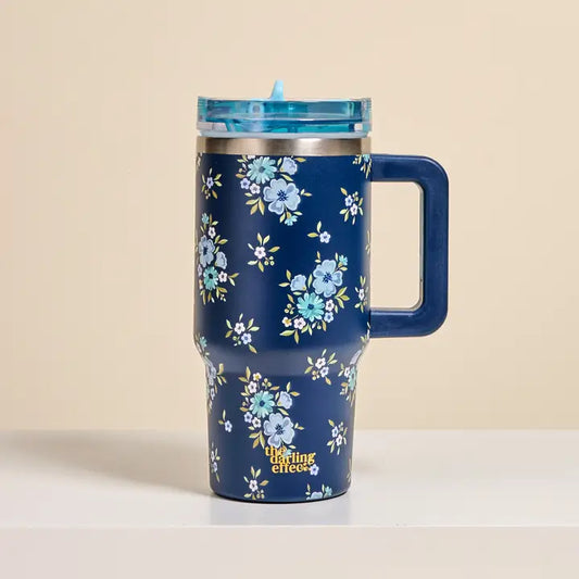 20oz Lifestyle Flip Straw Tumbler in Navy Endless Dream