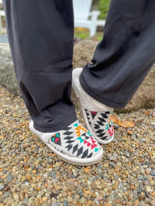 Aztec Fuzzy Slippers FINAL SALE