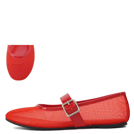 Mesh Mary Jane in Red