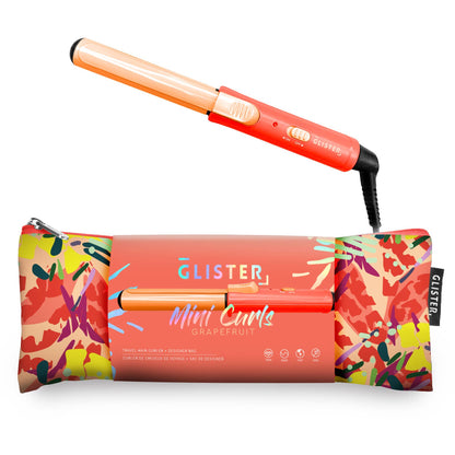 Glister - “Mini Curls” Travel Clip Curler with Carrying Pouch: Apricot Plum