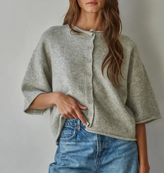 Kiki Knit Sweater in Heather Grey