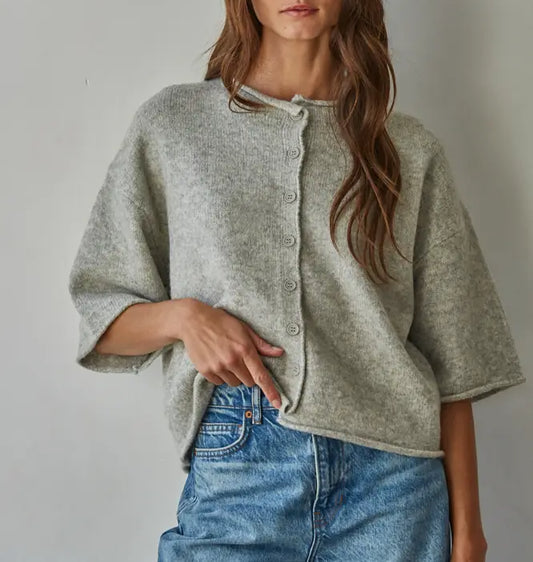 Kiki Knit Sweater in Heather Grey