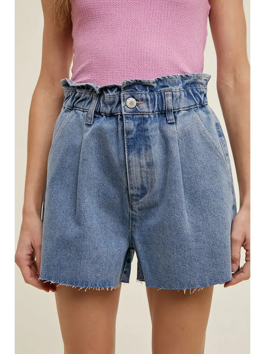Elsie Paper bag Denim Shorts