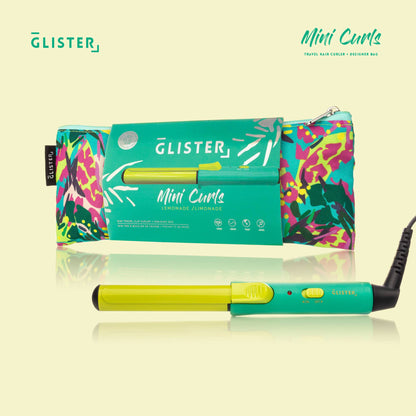 Glister - “Mini Curls” Travel Clip Curler with Carrying Pouch: Apricot Plum