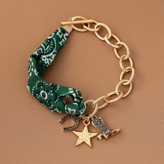 Western Scarf Charm Bracelet