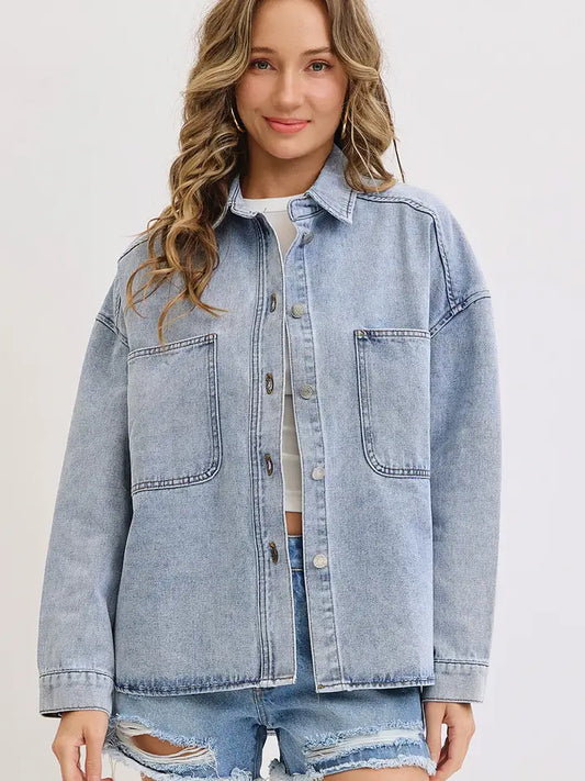 Sophie Denim Shirt in Mid Wash