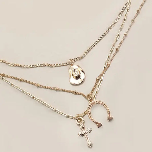 Layered Western Charm Necklace