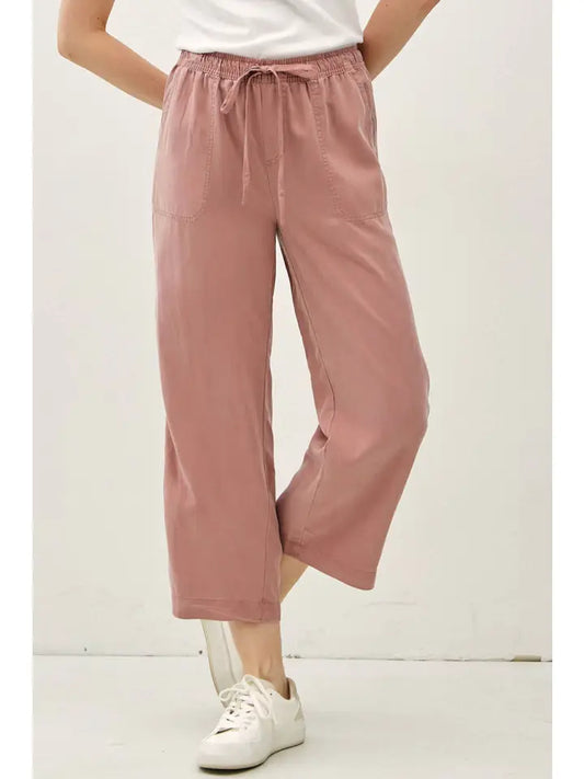 Tenley Tencel Wide Leg Pant in Mauve