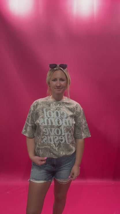 Cool Moms Love Jesus Camo Tee